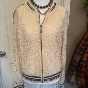 Xhilaration Cream Lace Bomber Jacket
